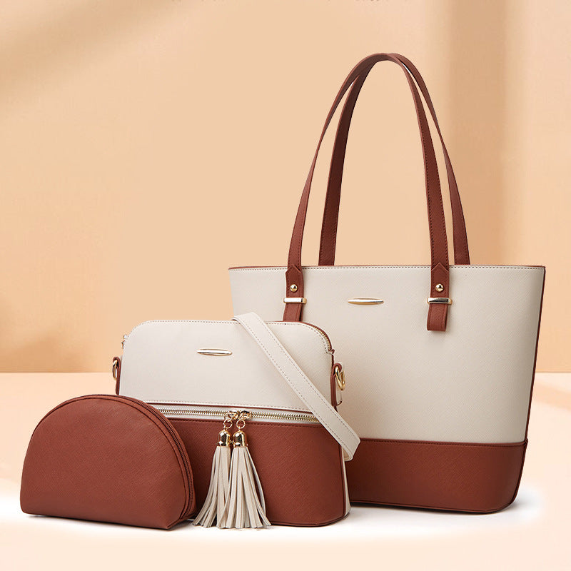 Dynamics Trendy Ladies Fashion Handbag 3Pcs In 1 Set PU Leather For Women Large Capacity Bags