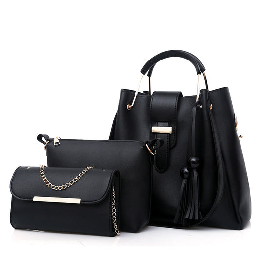 Luxury Fashion Large Capacity 3 Pcs Handbag Leather Ladies Purses And Handbag Set For Women