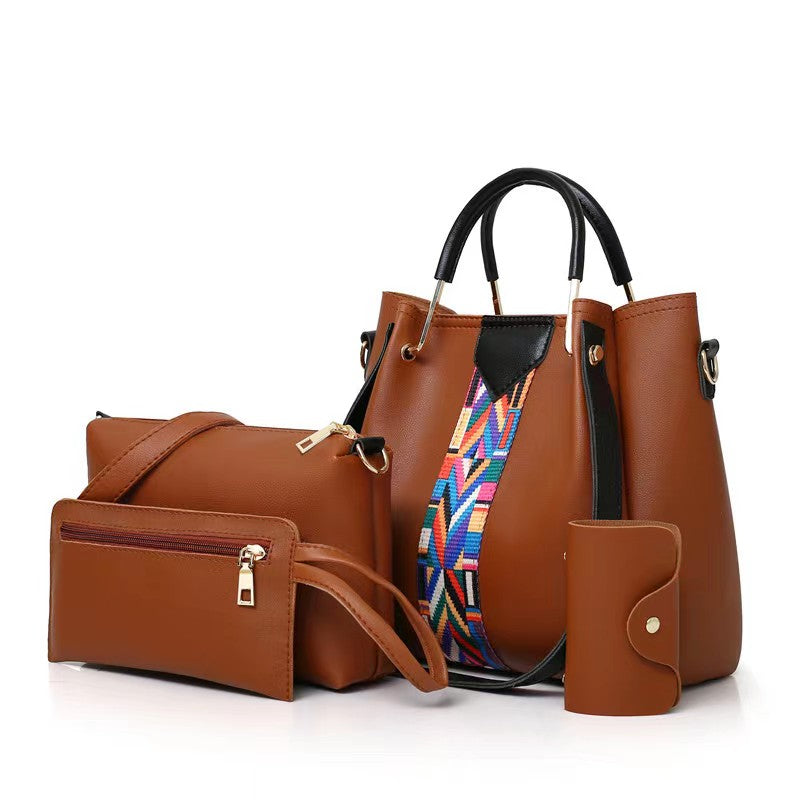 Luxury Designer Pu Leather Ladies Hand Bags Set 4 In 1 Handbag Sets trendy bags women's handbags