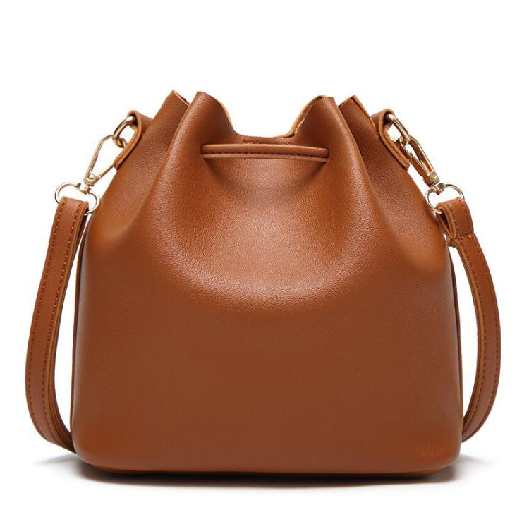 New Designer Lady Handbags Small Shoulder Crossbody Bag Fashion PU Leather Bucket Bag Women