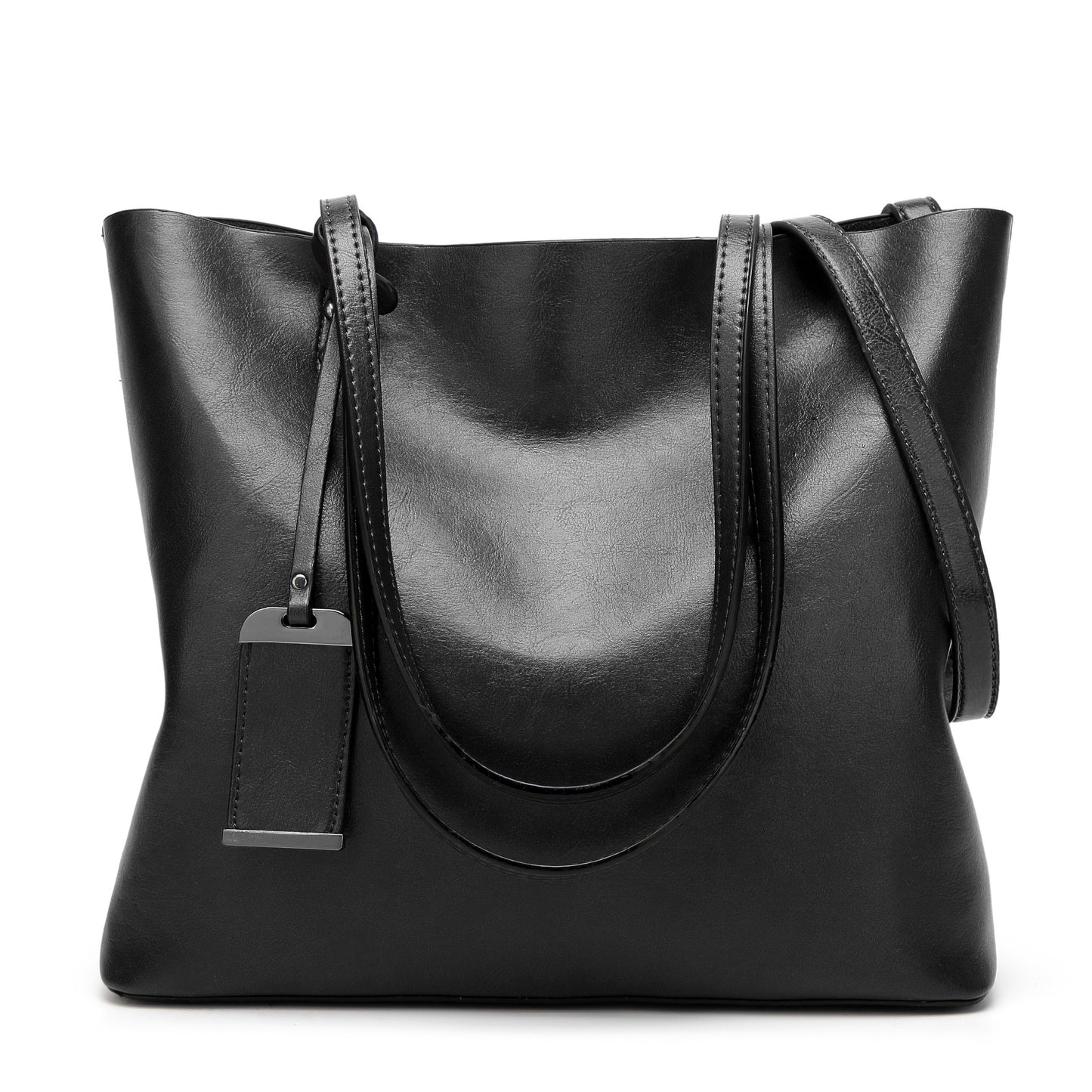 Women's Soft PU Leather Luxury Custom Tote Handbag With Single Handle Zipper Closure