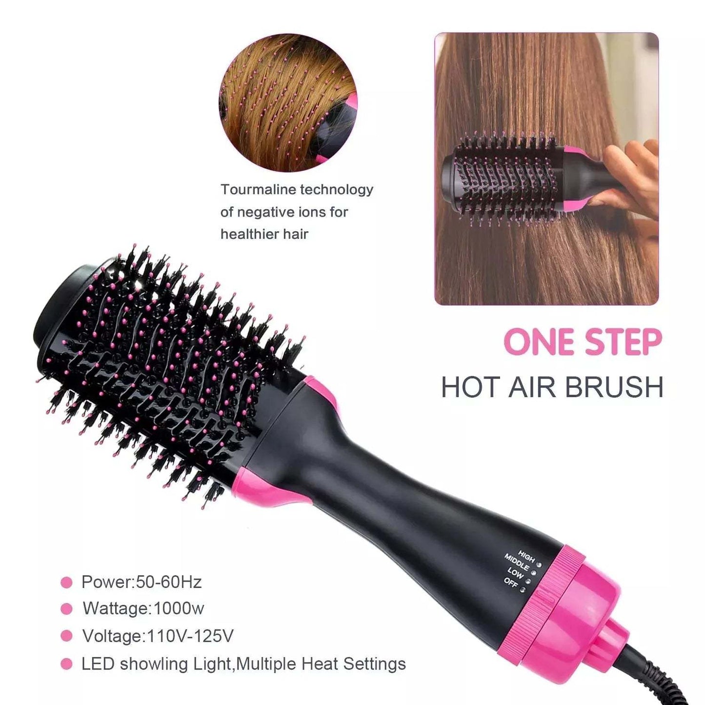 New 3 in 1 Hair Dryer Brush Hot Air Comb Portable Straightener Comb Blowout Brush Professional Electric Plastic hair brush