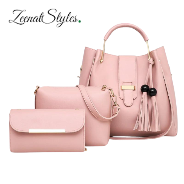 Zeenat Style 3 piece PU Leather Hand Bag and Shoulder Bag ZTS-CR-019