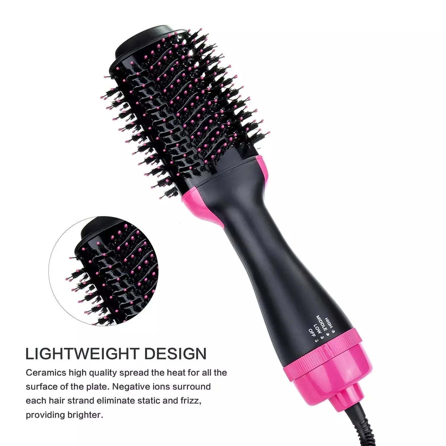 New 3 in 1 Hair Dryer Brush Hot Air Comb Portable Straightener Comb Blowout Brush Professional Electric Plastic hair brush