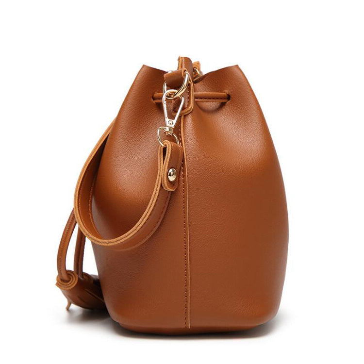 New Designer Lady Handbags Small Shoulder Crossbody Bag Fashion PU Leather Bucket Bag Women