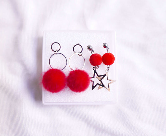 ZTS New Red 2 in 1 Stylish Ear Ring