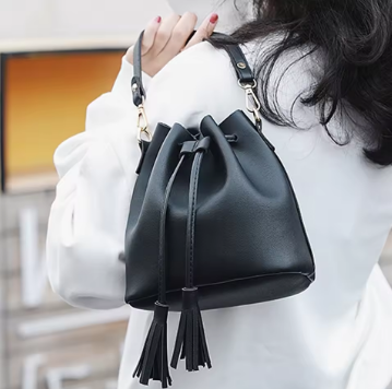 New Designer Lady Handbags Small Shoulder Crossbody Bag Fashion PU Leather Bucket Bag Women